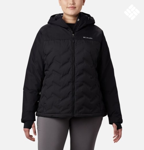 Women's Columbia Grand Trek Hooded Down Jackets Black | Plus Size CA-S8A35